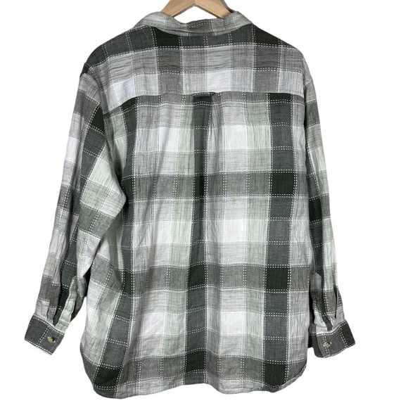 Vintage 90’s‎ Bill Blass Button Down Shirt Embroidered Green Check XL - Picture 2 of 6